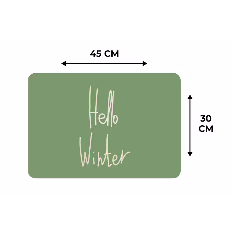 Placemat - 6 stuks - Quotes - Hello winter - Groen - Kerstmis - December — 2