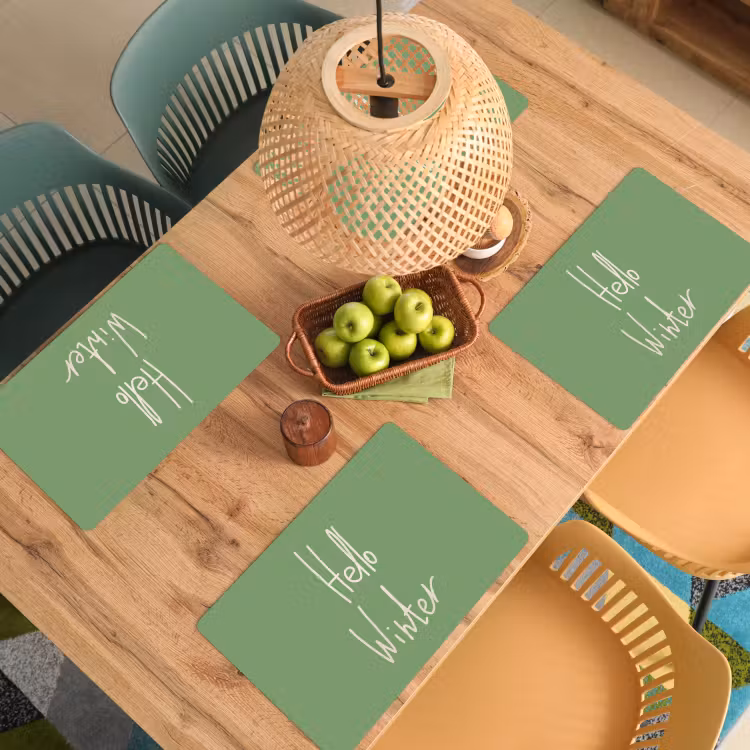 Placemat - 6 stuks - Quotes - Hello winter - Groen - Kerstmis - December — 5