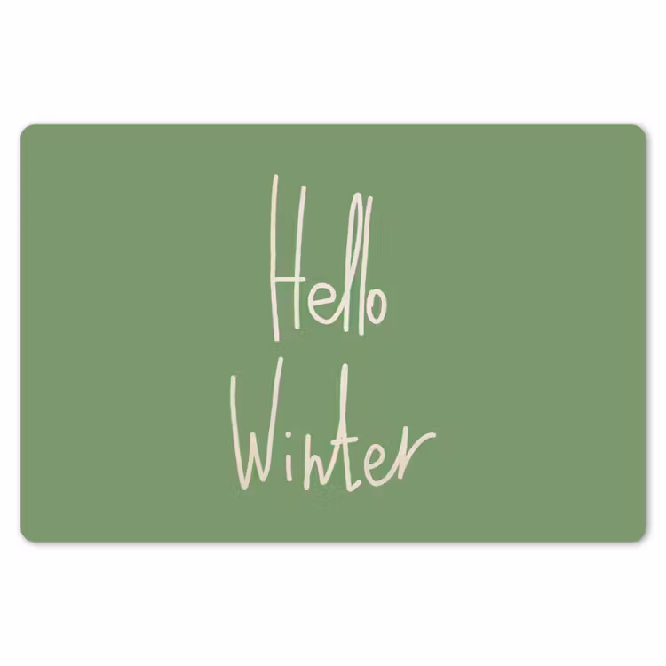 Placemat - 6 stuks - Quotes - Hello winter - Groen - Kerstmis - December — 6