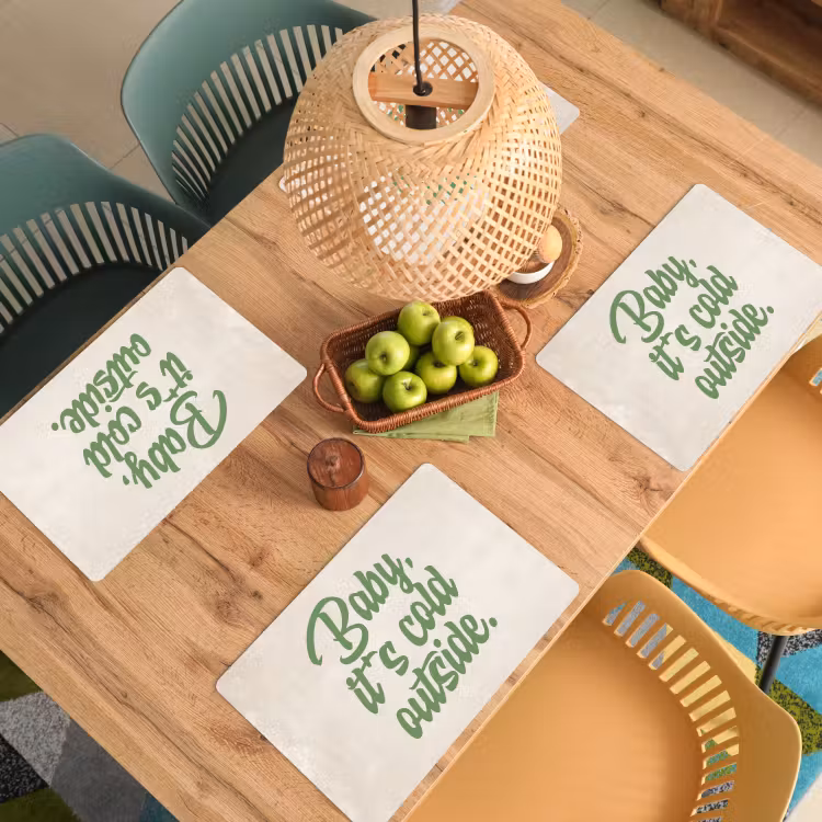 Placemat - 6 stuks - Quotes - Kerst - Baby it's cold outside - Groen - Feestdagen — 5