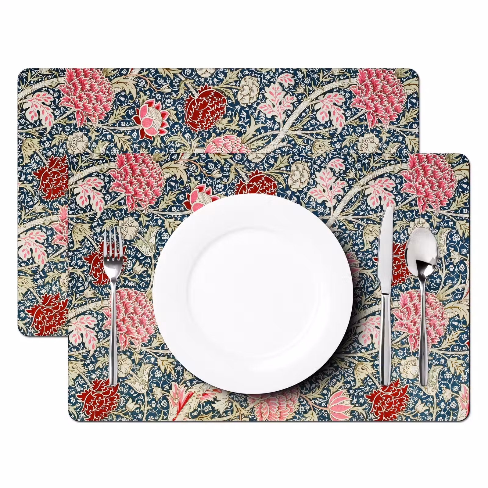 Placemat - 6 stuks - Bloemen - Rood - Kerst - Roze — 1