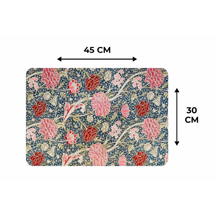 Placemat - 6 stuks - Bloemen - Rood - Kerst - Roze — 2