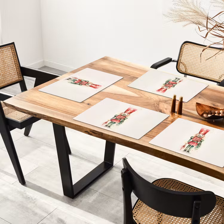 Placemat - 6 stuks - Notenkraker - Kerst - Rood - Watercolor - Feestdagen — 4
