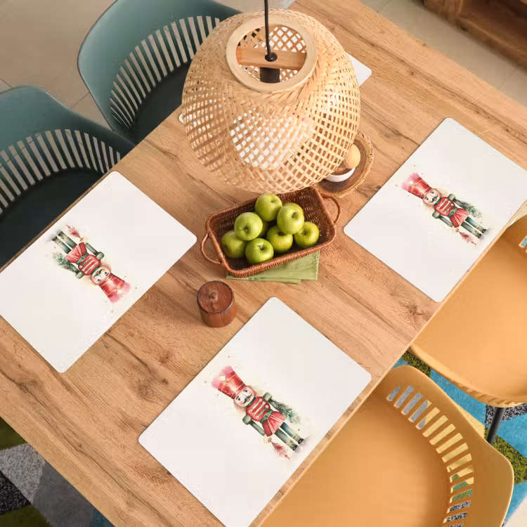 Placemat - 6 stuks - Notenkraker - Kerst - Rood - Watercolor - Feestdagen — 5