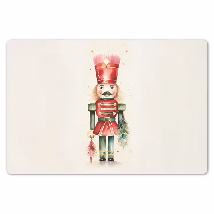 Placemat - 6 stuks - Notenkraker - Kerst - Rood - Watercolor - Feestdagen — 6