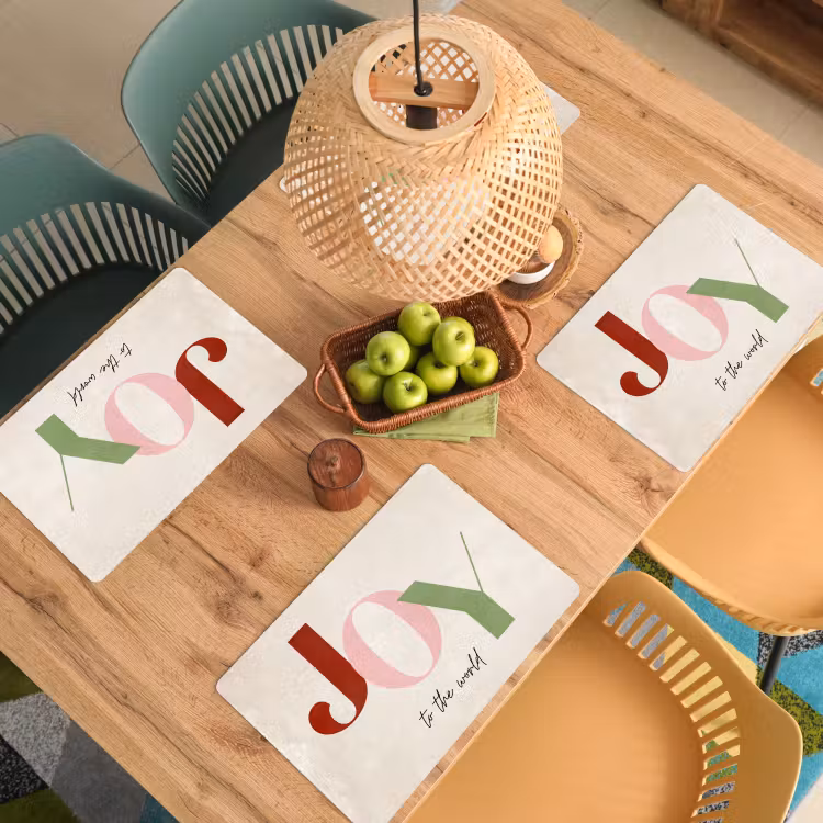 Placemat - 6 stuks - Quotes - Joy - Kerst - Feestdagen — 5