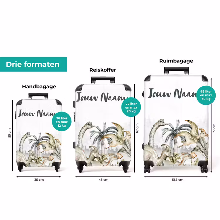 Koffer met naam - Dino Jungle — 3