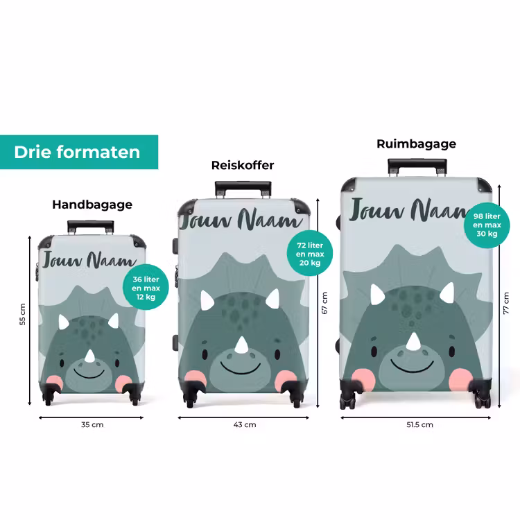 Koffer met naam - Tigo triceratops — 3