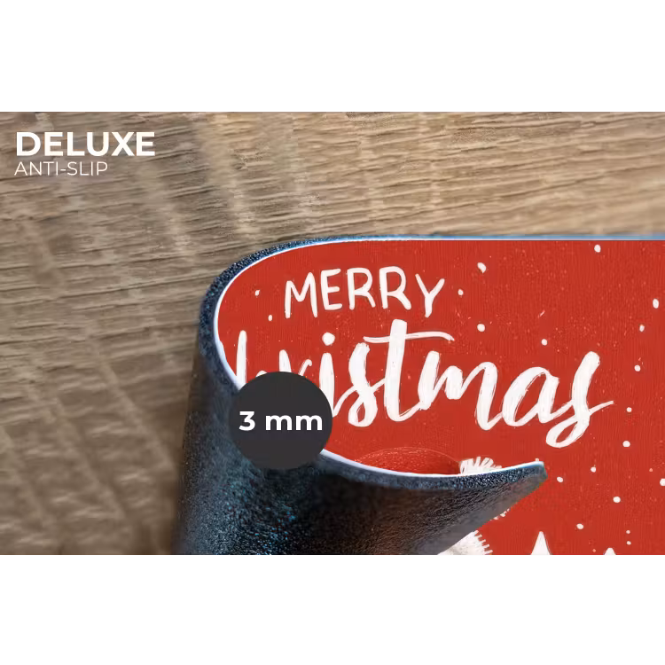 Placemat - 6 stuks - Kerstgroet - Sneeuw - Rood — 4