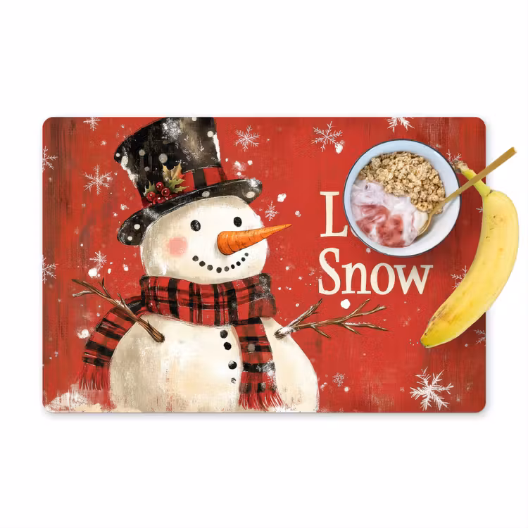 Placemat - 6 stuks - Sneeuwpret - Winter - Sneeuwpop — 1