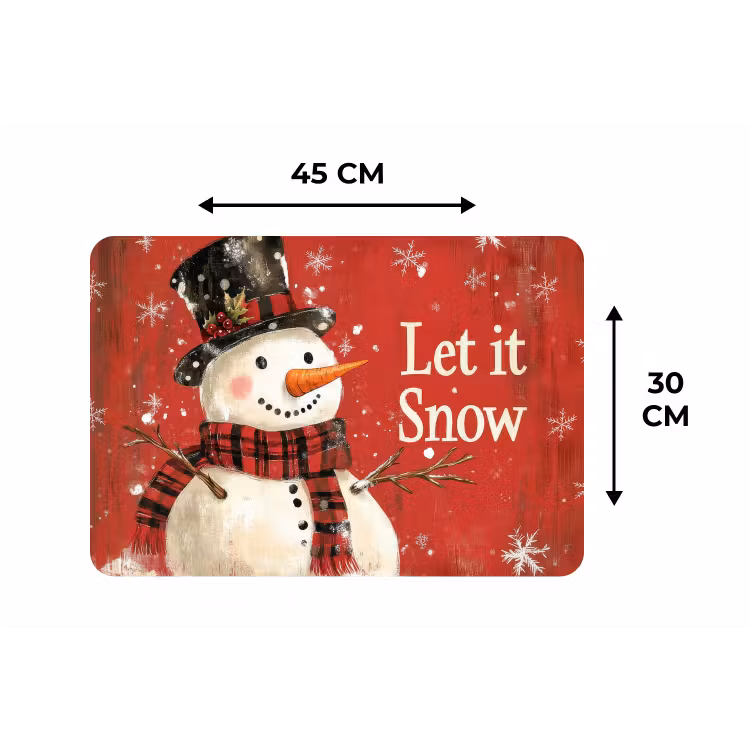 Placemat - 6 stuks - Sneeuwpret - Winter - Sneeuwpop — 3