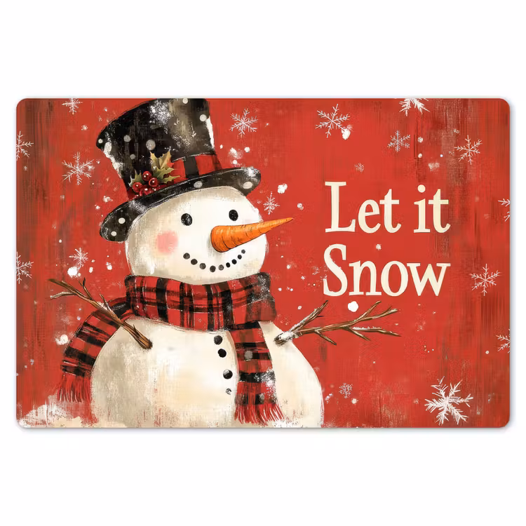 Placemat - 6 stuks - Sneeuwpret - Winter - Sneeuwpop — 7