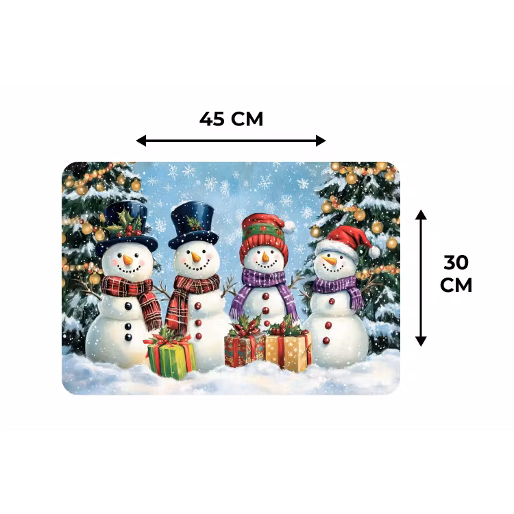 Placemat - 6 stuks - Vrolijk - Sneeuw - Kleurrijk — 3