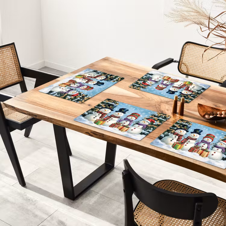 Placemat - 6 stuks - Vrolijk - Sneeuw - Kleurrijk — 5