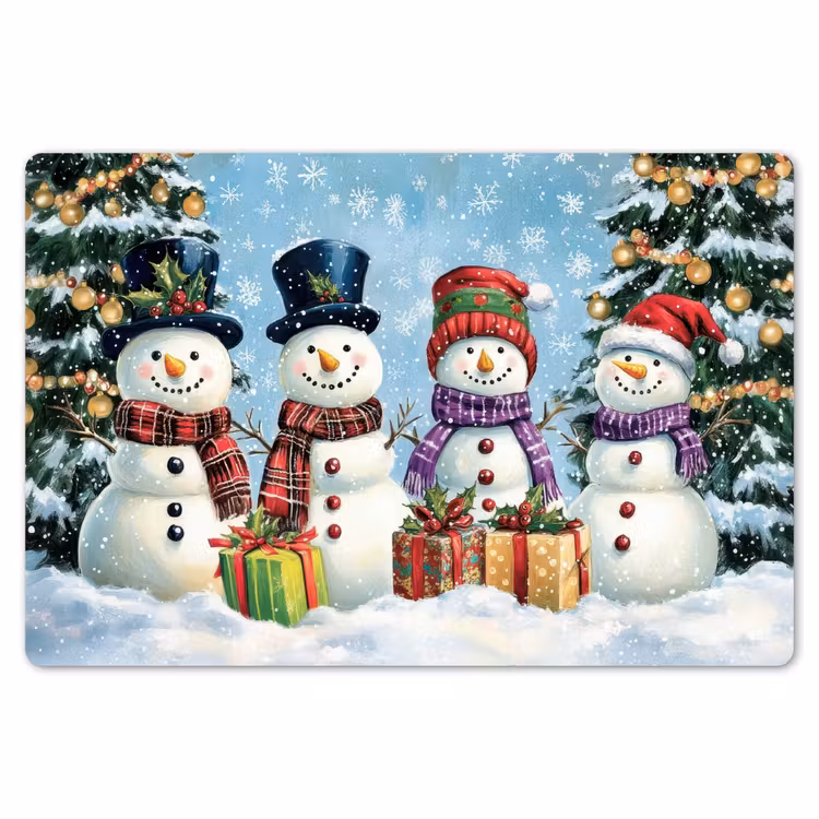 Placemat - 6 stuks - Vrolijk - Sneeuw - Kleurrijk — 7