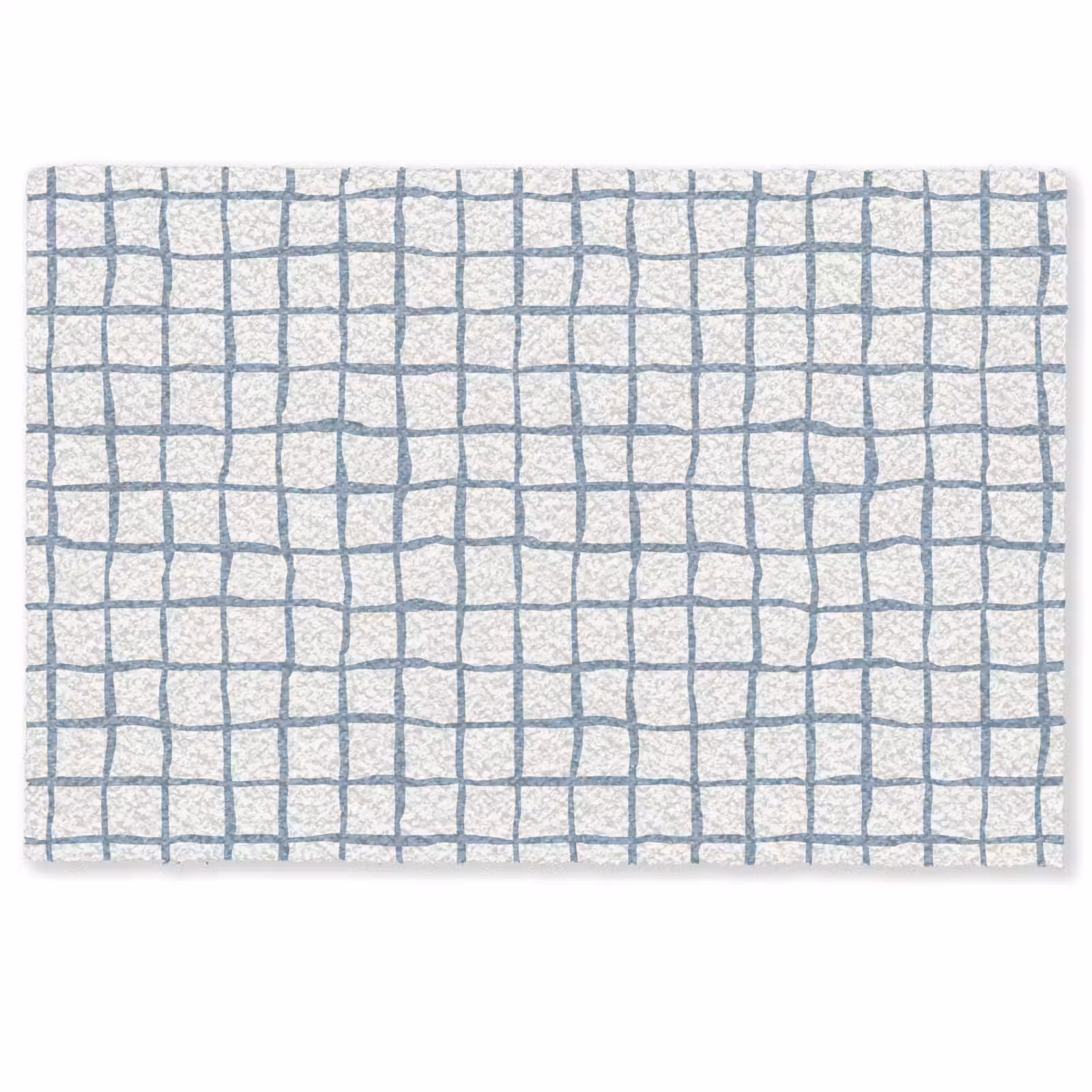 Deurmat - Patroon - Raster - Blauw - Grijs — 1