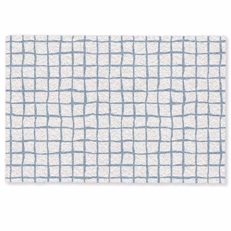 Deurmat - Patroon - Raster - Blauw - Grijs — 1