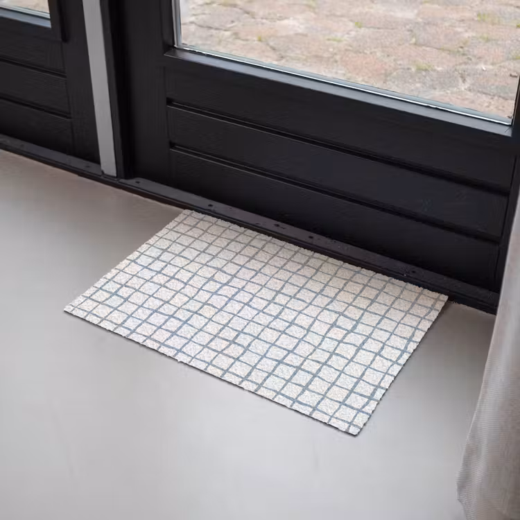 Deurmat - Patroon - Raster - Blauw - Grijs — 2