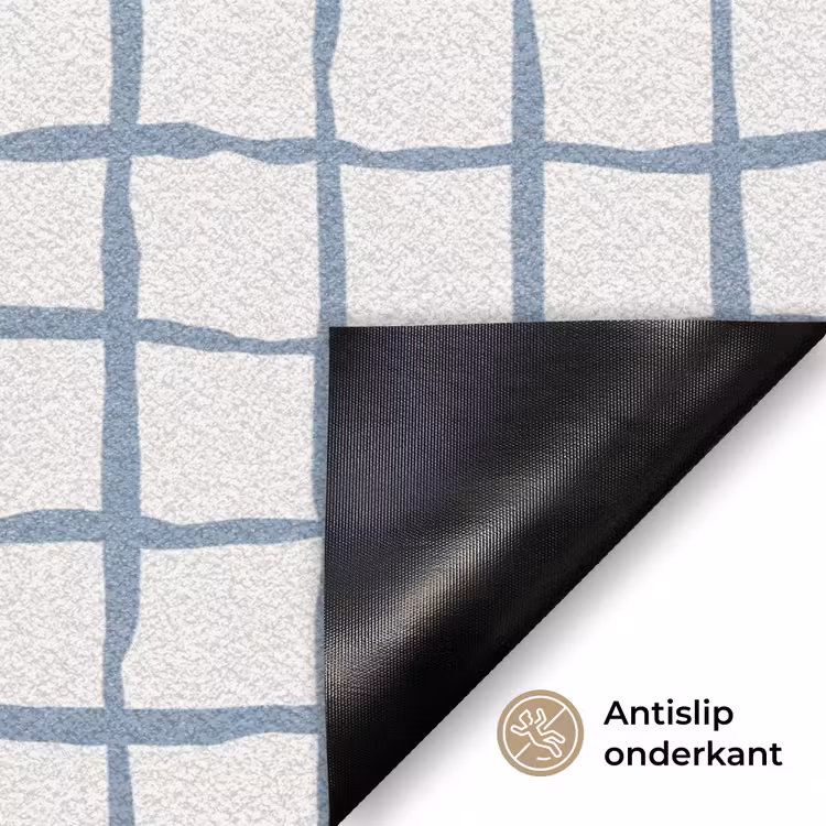 Deurmat - Patroon - Raster - Blauw - Grijs — 6