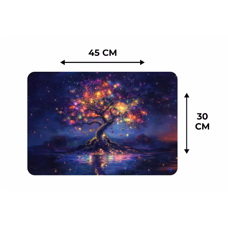 Placemat - 6 stuks - Kosmisch - lichtboom - Kerst - Kleurrijk — 3