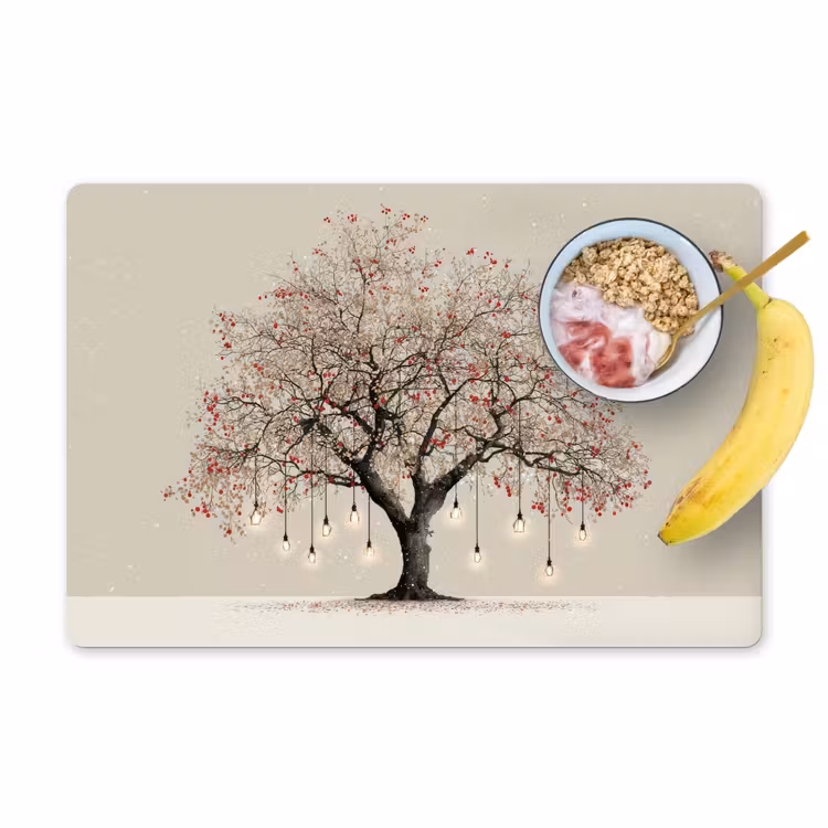 Placemat - 6 stuks - Lichtboom - Winter - Kerst - Meerkleurig — 1