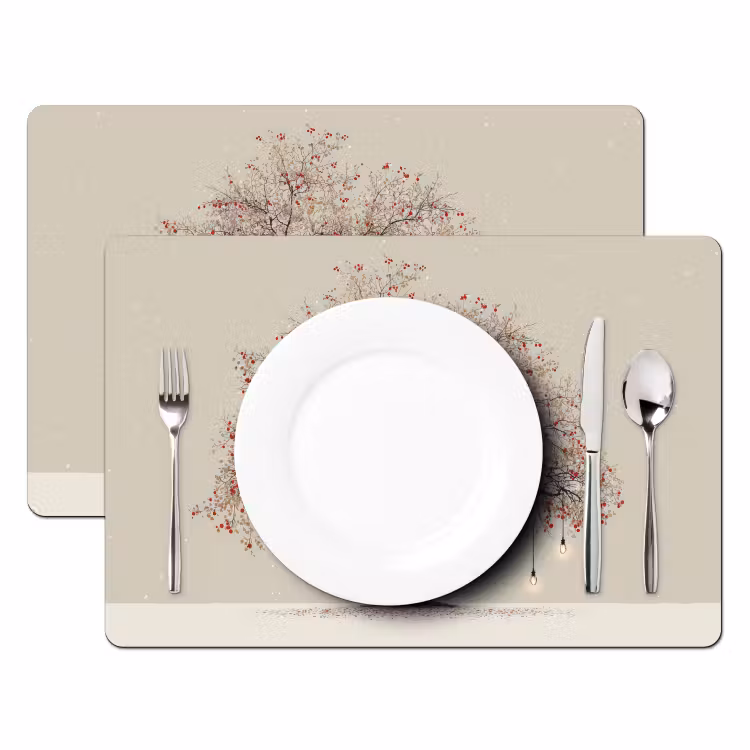 Placemat - 6 stuks - Lichtboom - Winter - Kerst - Meerkleurig — 2
