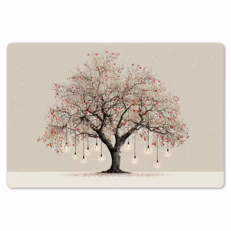 Placemat - 6 stuks - Lichtboom - Winter - Kerst - Meerkleurig — 7