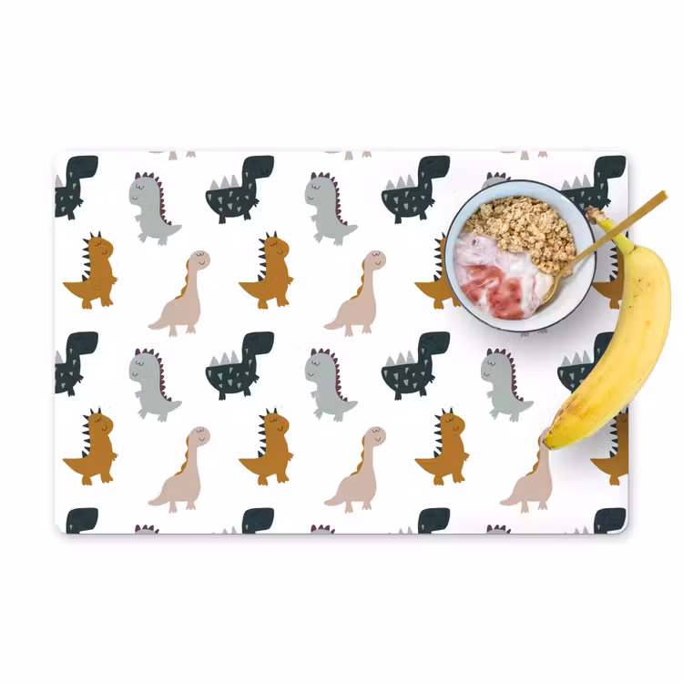 Placemat - 6 stuks - Dino - Kinderen - Dinosaurus - Pastel - Patroon — 1
