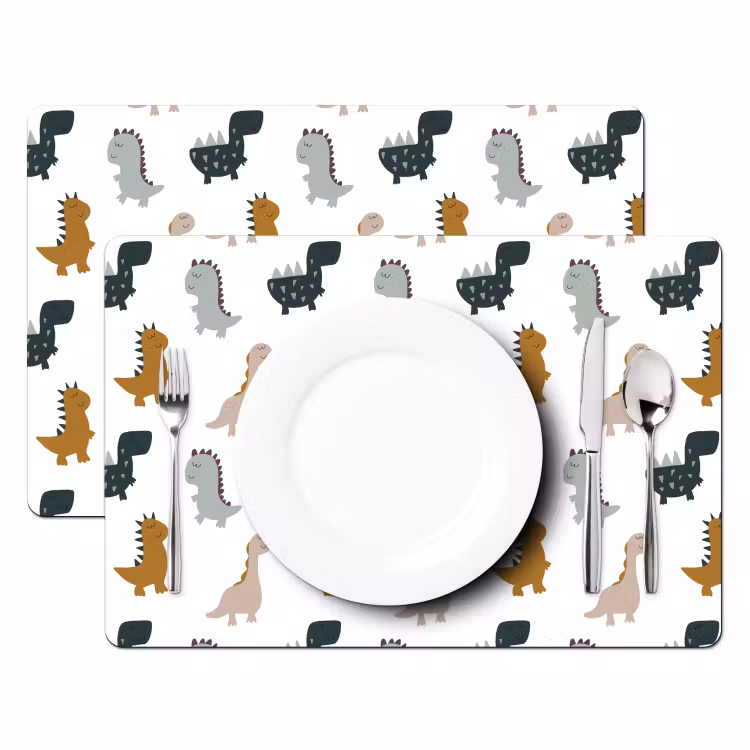 Placemat - 6 stuks - Dino - Kinderen - Dinosaurus - Pastel - Patroon — 2