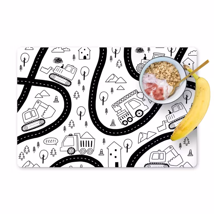 Placemat - 6 stuks - Kinderen - Graafmachine - Tractor — 1