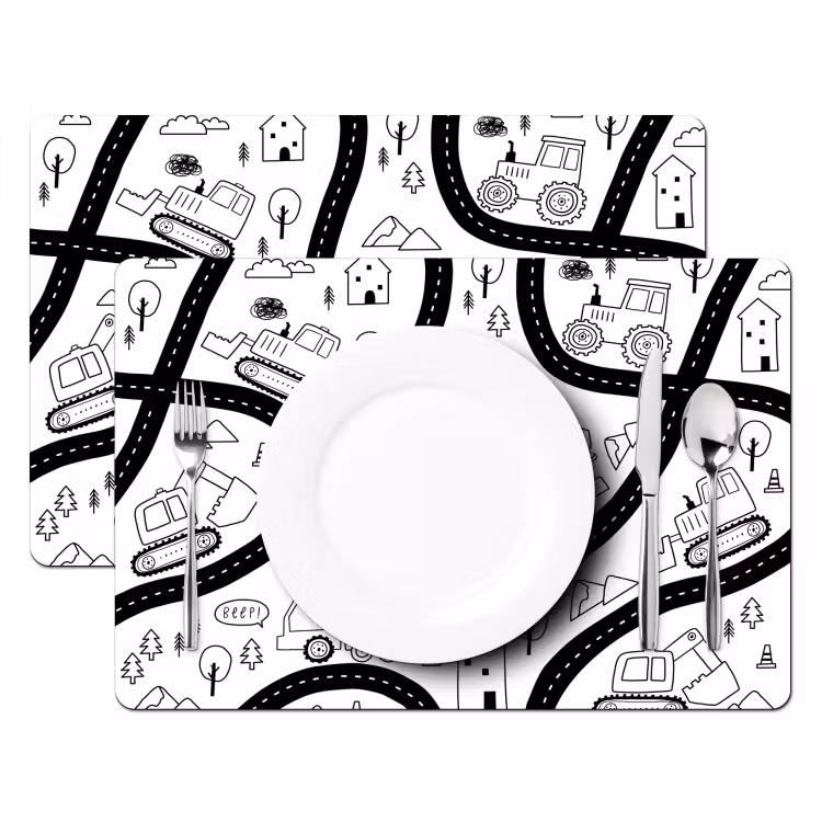 Placemat - 6 stuks - Kinderen - Graafmachine - Tractor — 2