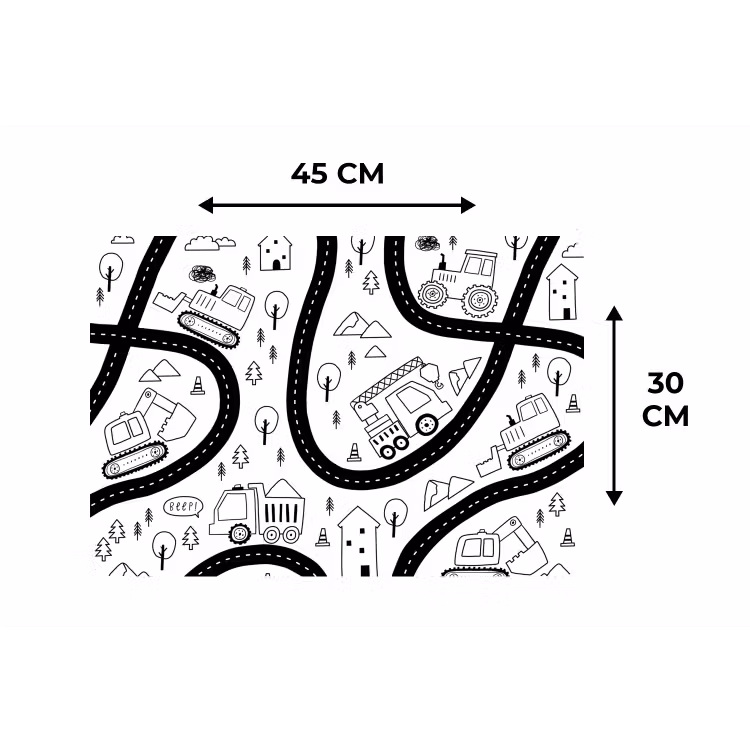 Placemat - 6 stuks - Kinderen - Graafmachine - Tractor — 3