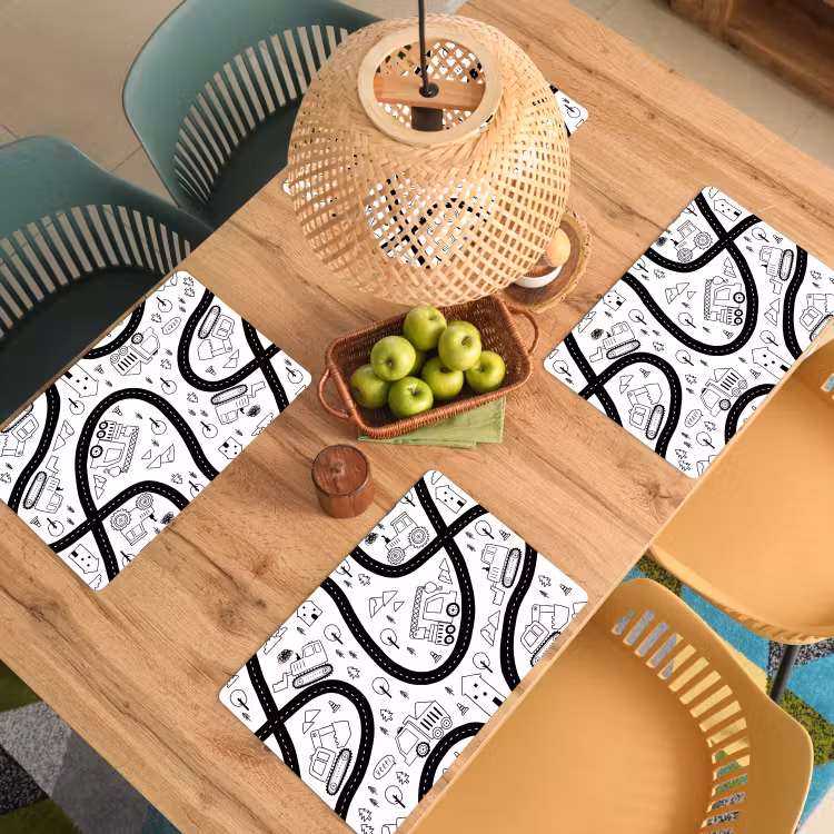 Placemat - 6 stuks - Kinderen - Graafmachine - Tractor — 6