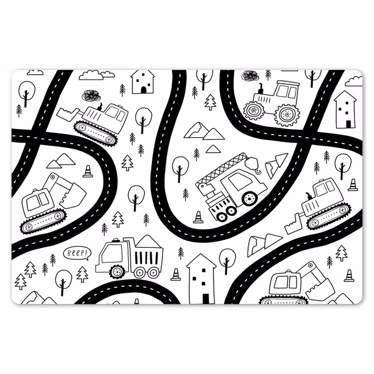 Placemat - 6 stuks - Kinderen - Graafmachine - Tractor — 7