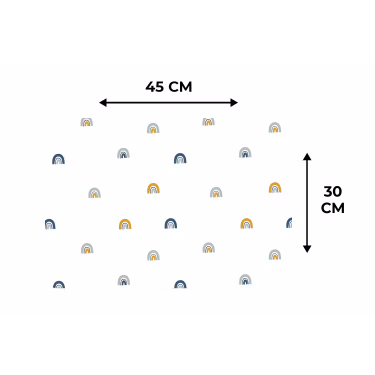 Placemat - 6 stuks - Regenboog - Pastel - Blauw - Patroon — 3