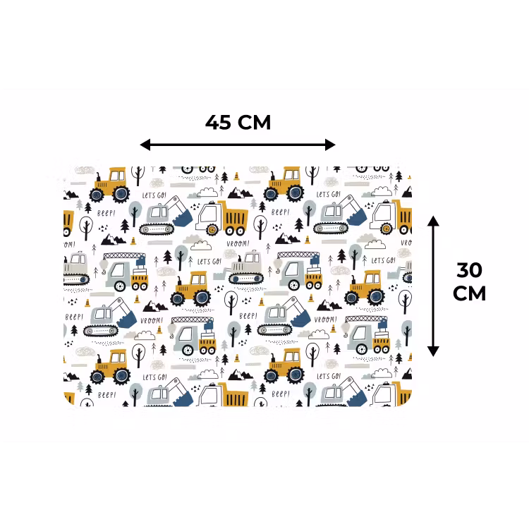Placemat - 6 stuks - Voertuigen - Kinderen - Graafmachine - Tractor — 3