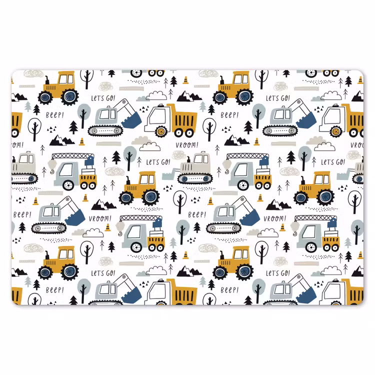 Placemat - 6 stuks - Voertuigen - Kinderen - Graafmachine - Tractor — 7