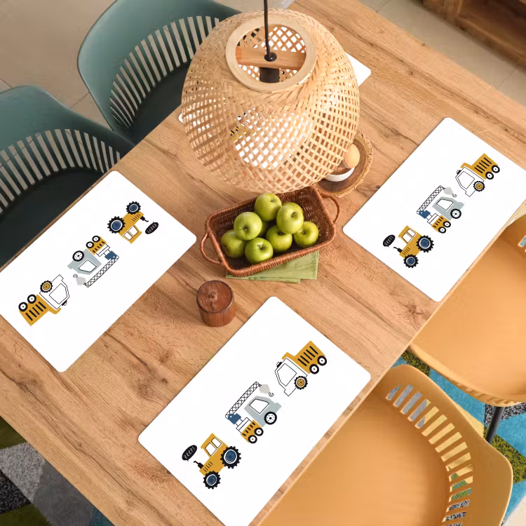Placemat - 6 stuks - Voertuigen - Kinderen - Jongens - Tractor — 6