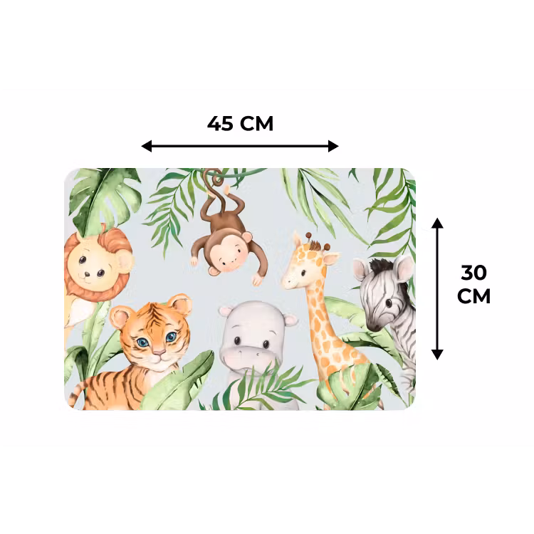 Placemat - 6 stuks - Watercolor - Dieren - Kinderen - Planten — 3