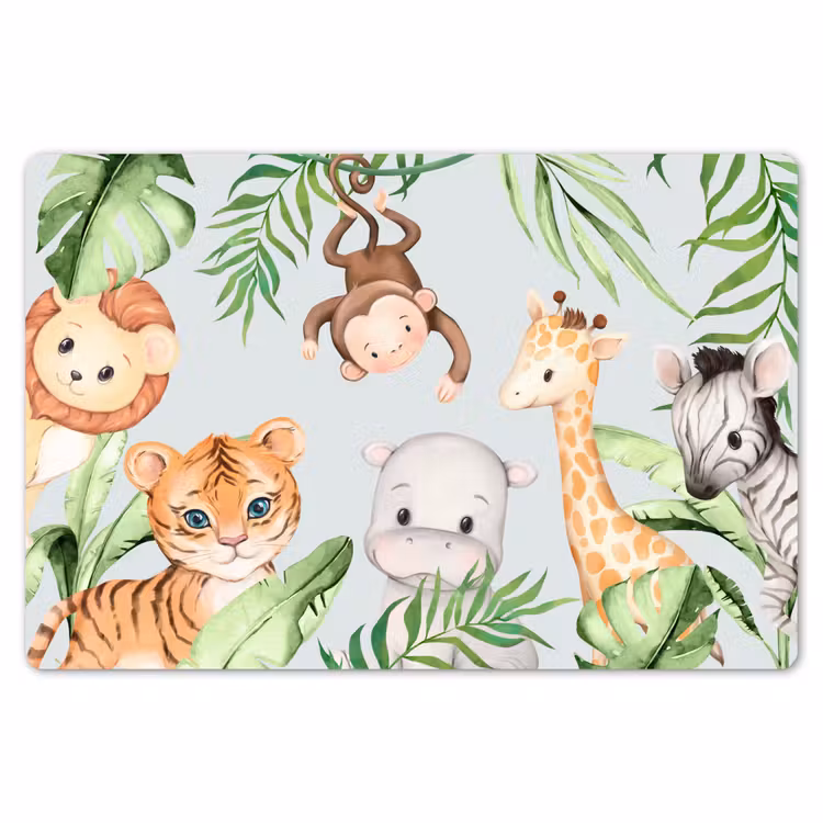 Placemat - 6 stuks - Watercolor - Dieren - Kinderen - Planten — 7