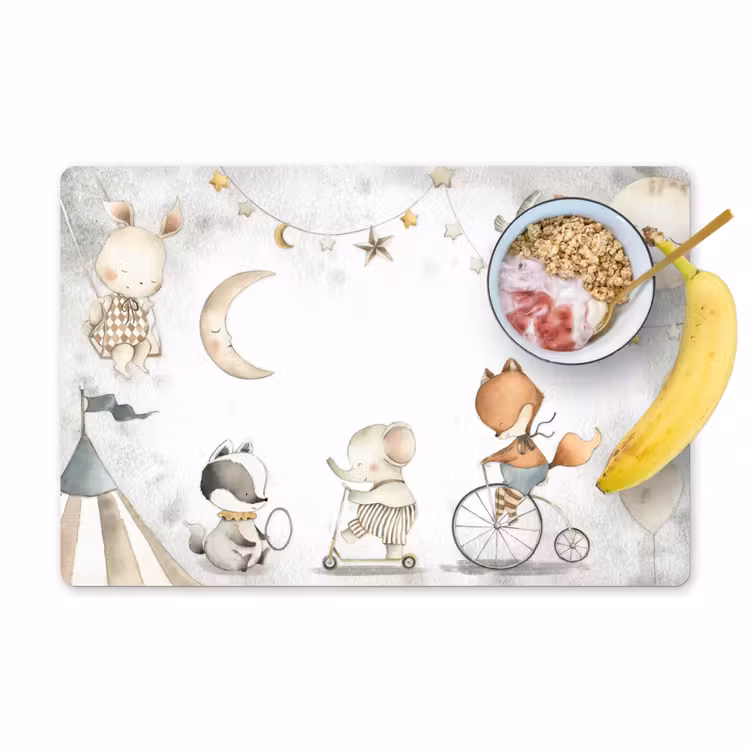 Placemat - 6 stuks - Bosdieren - Watercolor - Kinderen - Baby - Sterren — 1
