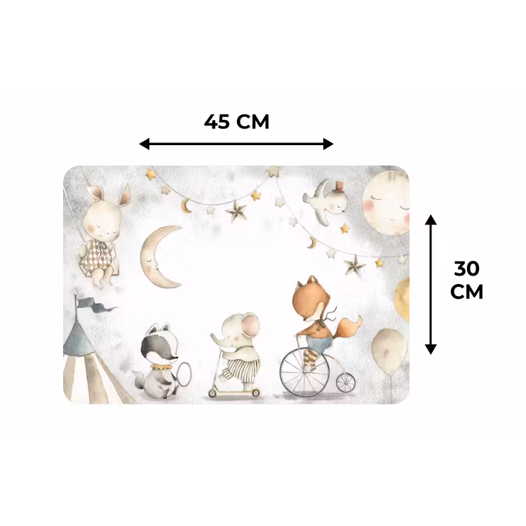 Placemat - 6 stuks - Bosdieren - Watercolor - Kinderen - Baby - Sterren — 3