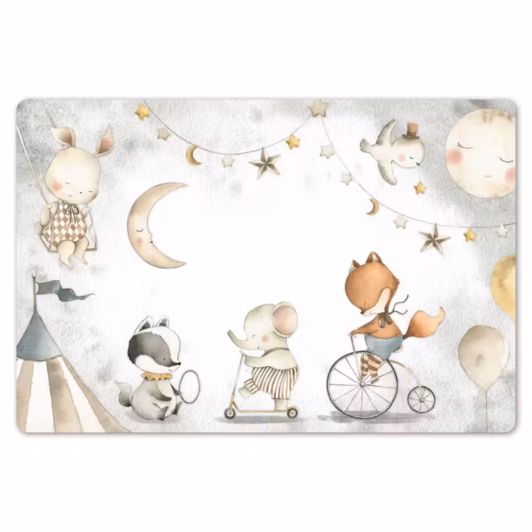 Placemat - 6 stuks - Bosdieren - Watercolor - Kinderen - Baby - Sterren — 7