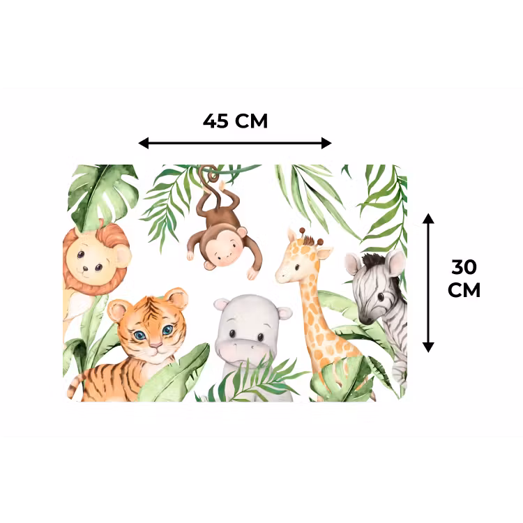 Placemat - 6 stuks - Dieren - Jungle - Kind - Watercolor — 3