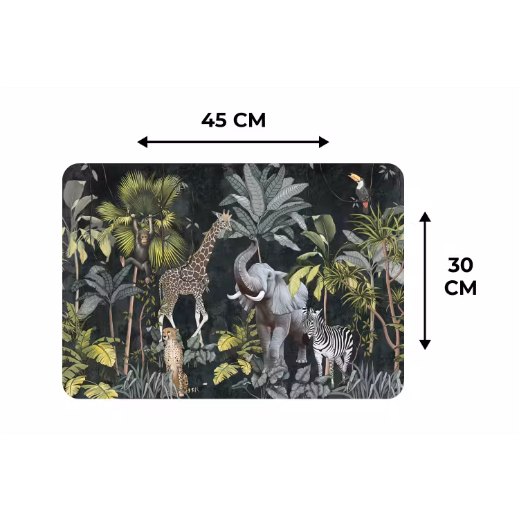 Placemat - 6 stuks - Jungle - Dieren - Wit - Natuur - Kind — 3