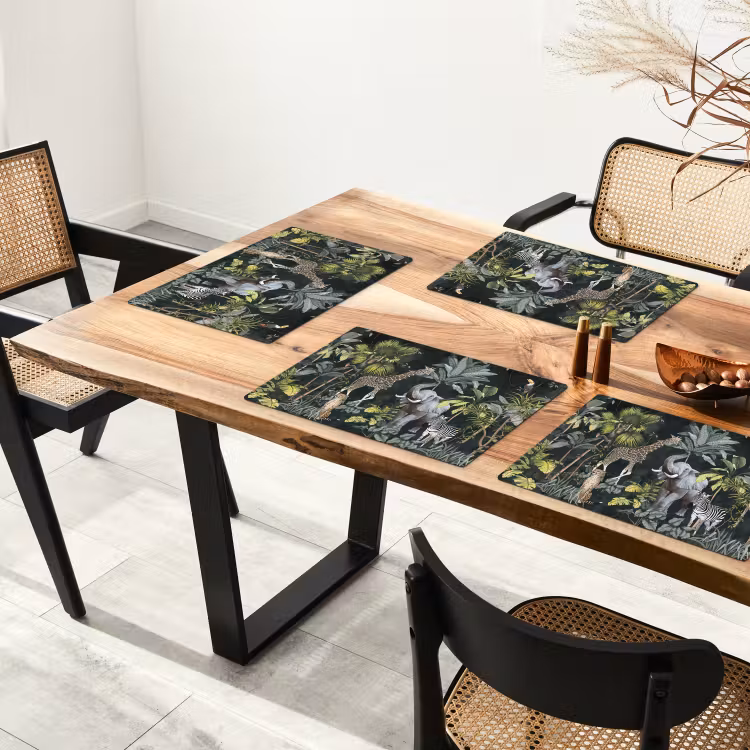 Placemat - 6 stuks - Jungle - Dieren - Wit - Natuur - Kind — 5
