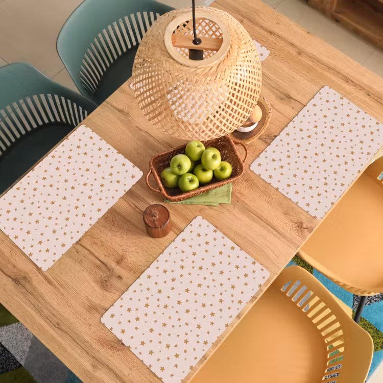 Placemat - 6 stuks - Sterren - Beige - Patronen - Kind — 6