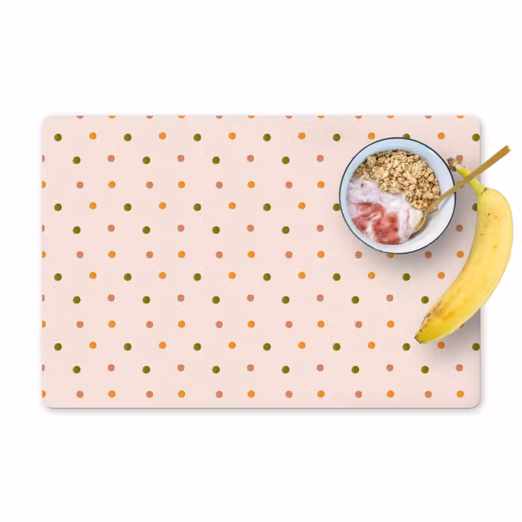 Placemat - 6 stuks - Stippen - Beige - Patronen - Kind — 1