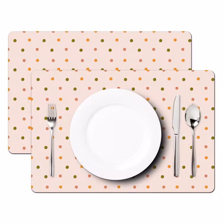 Placemat - 6 stuks - Stippen - Beige - Patronen - Kind — 2