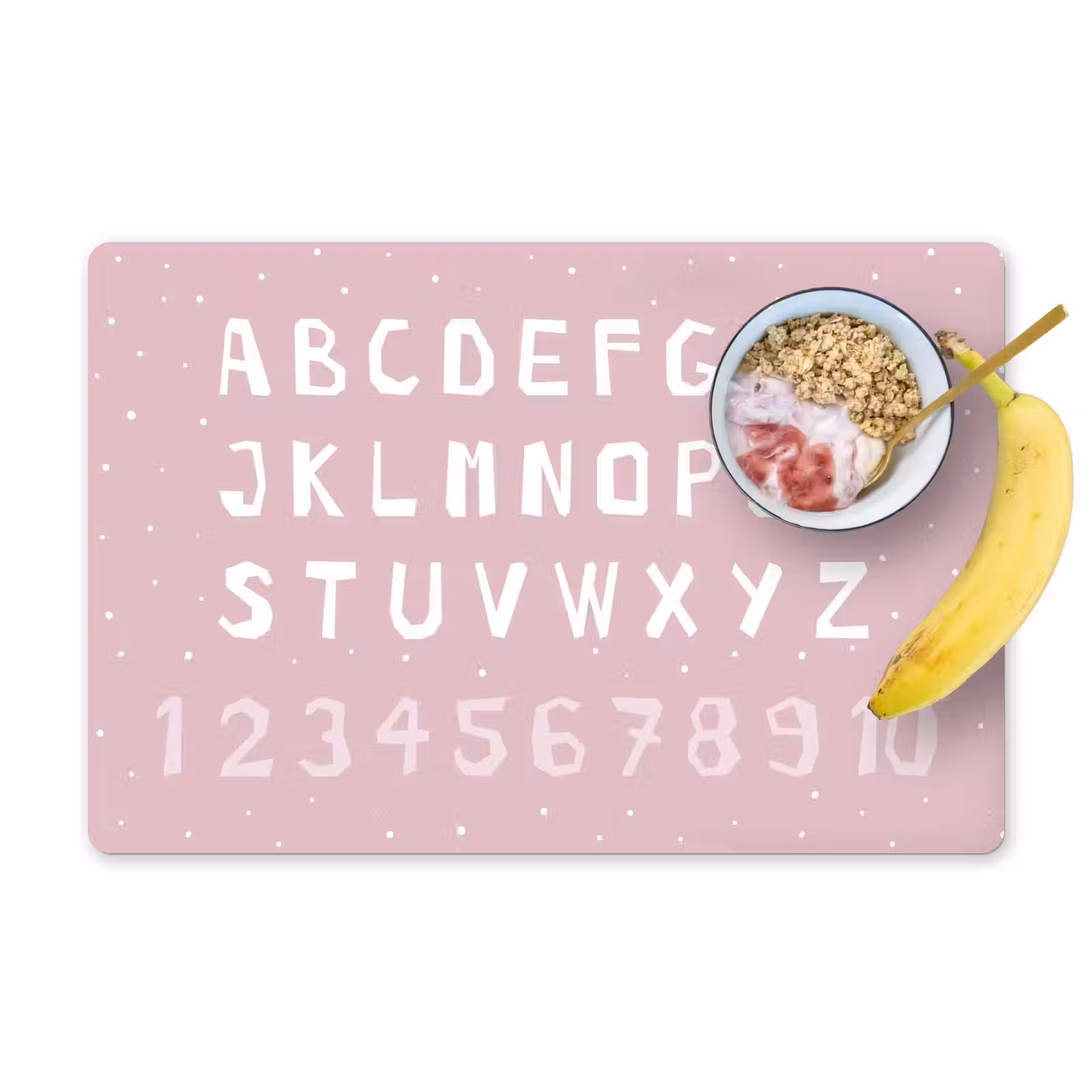 Placemat - 6 stuks - Alfabet - Roze - Cijfers - Kind — 1